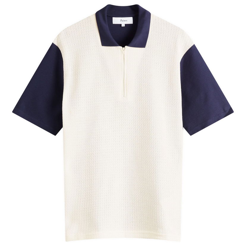 Polo majica Palmes Palmes Textured Zip Polo Bijela | P10-0046-660
