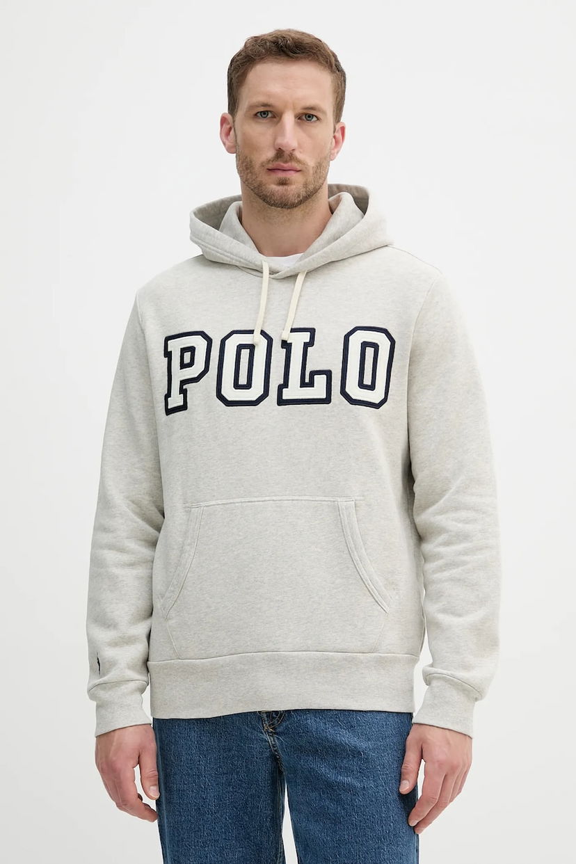 Dukserice Polo by Ralph Lauren Polo Ralph Lauren Fleece Hoodie with Applique Logo Siva | 710972664