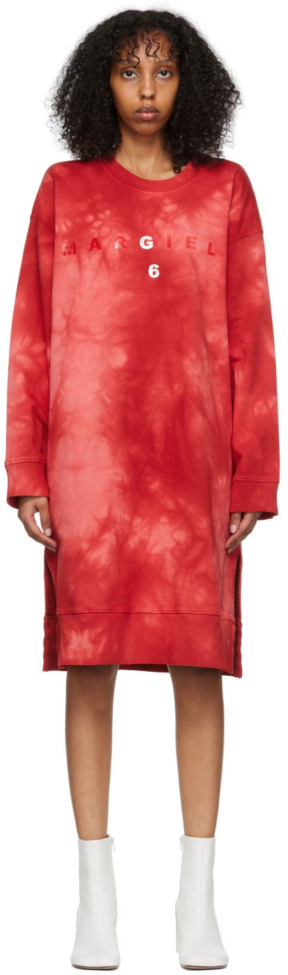 Dukserice Maison Margiela Tie Dye Mini Sweatshirt Dress Crvena | S62CT0199 S25409