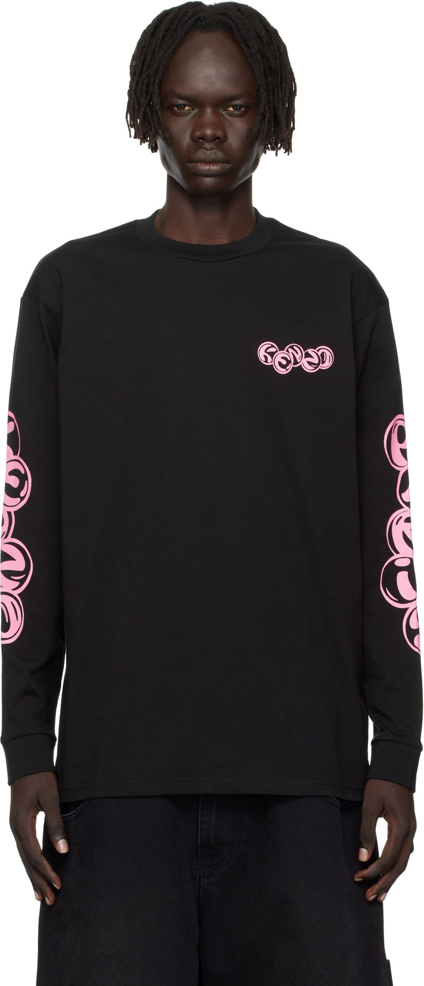 Majica kratkih rukava KENZO Kenzo Paris 'KENZO Pachinko' Relax Fit Long Sleeve Tee Crna | FF65TL3524SG