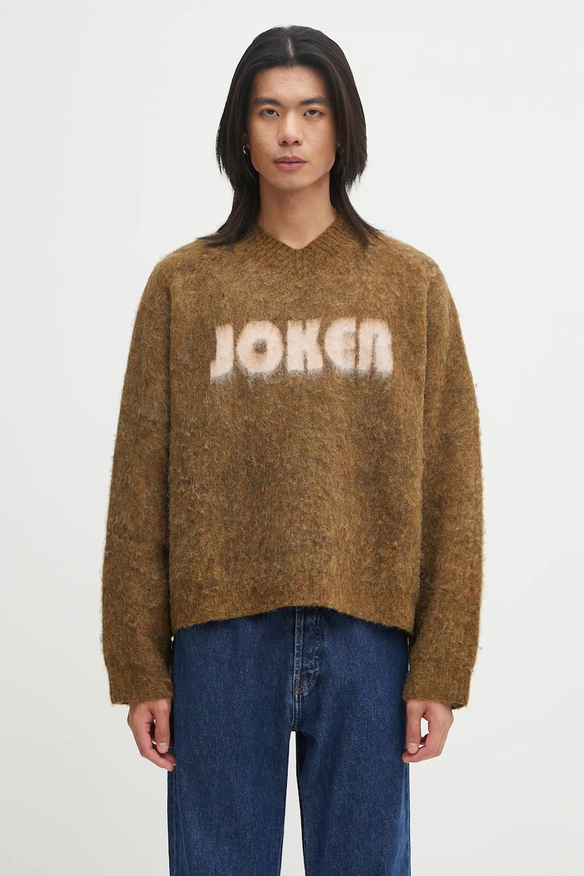 Džemper Martine Rose Martine Rose Brushed Mohair V-Neck Sweater Smeđa | 948YA0700