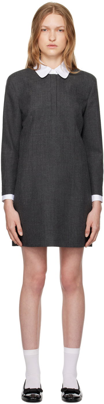 Haljina Thom Browne Thom Browne Shift Minidress Siva | FDSE84C-F0582