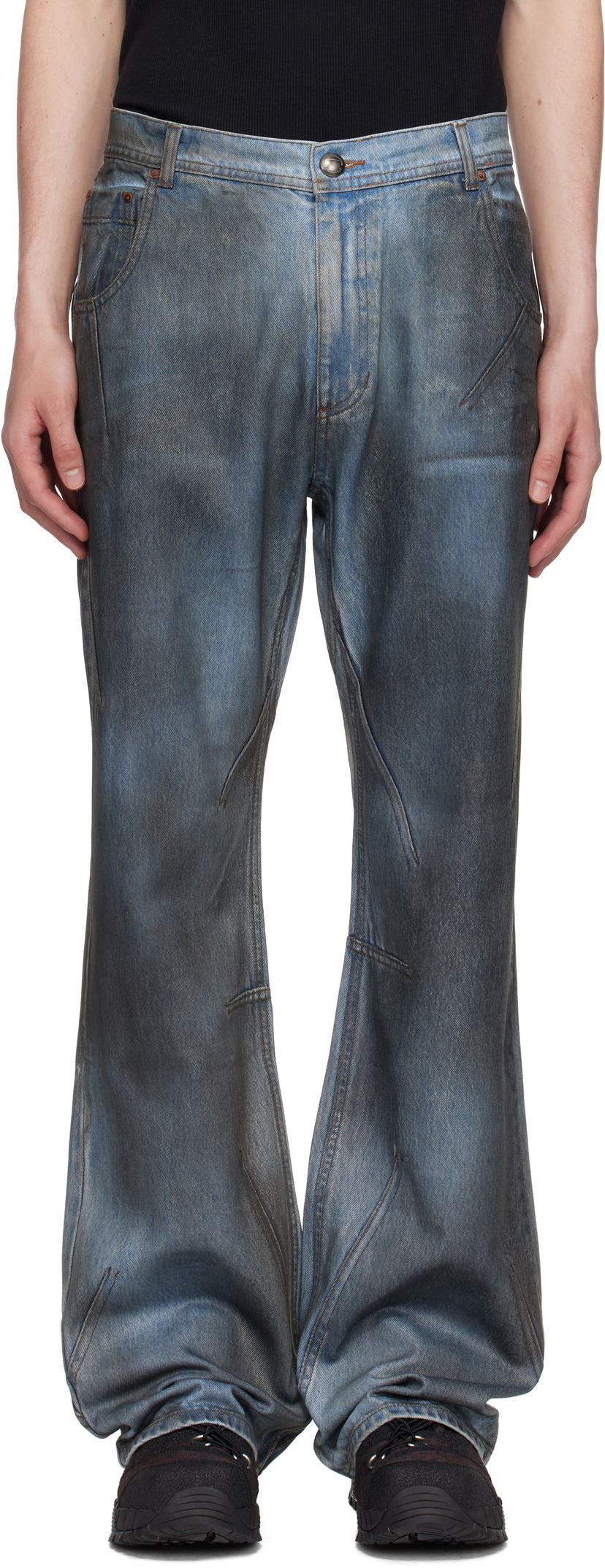 Jeans Andersson Bell Andersson Bell Dirty Spray Washed Wide Leg Jeans Plava | apa815m