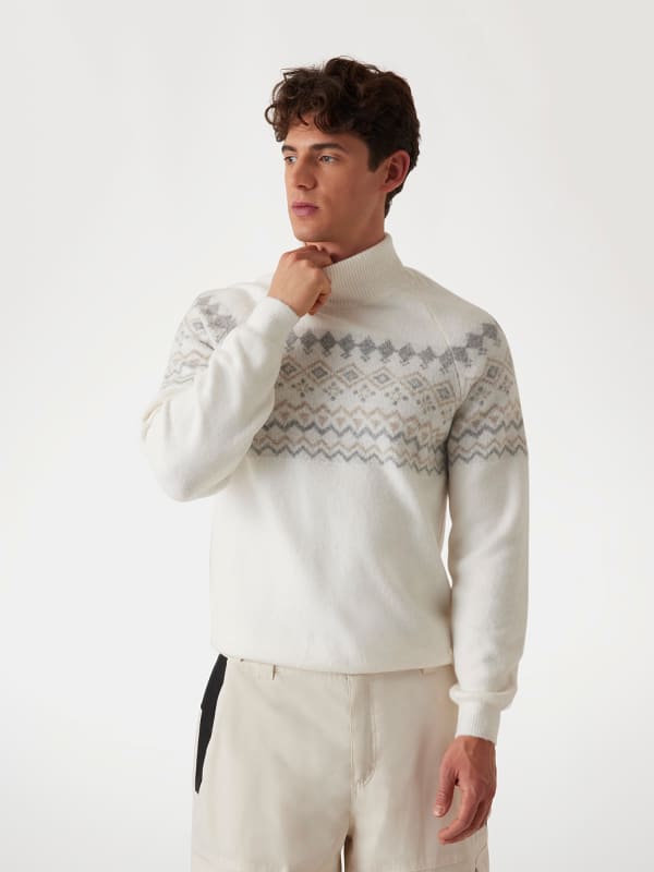 Džemper GUESS Guess Nordic Wool-Blend Turtleneck Sweater Bijela | M4PR58Z3LQ0