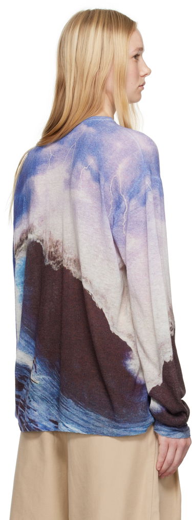 Džemper ERL ERL Wave Print Knit Sweater Plava | ERL10N013, 2