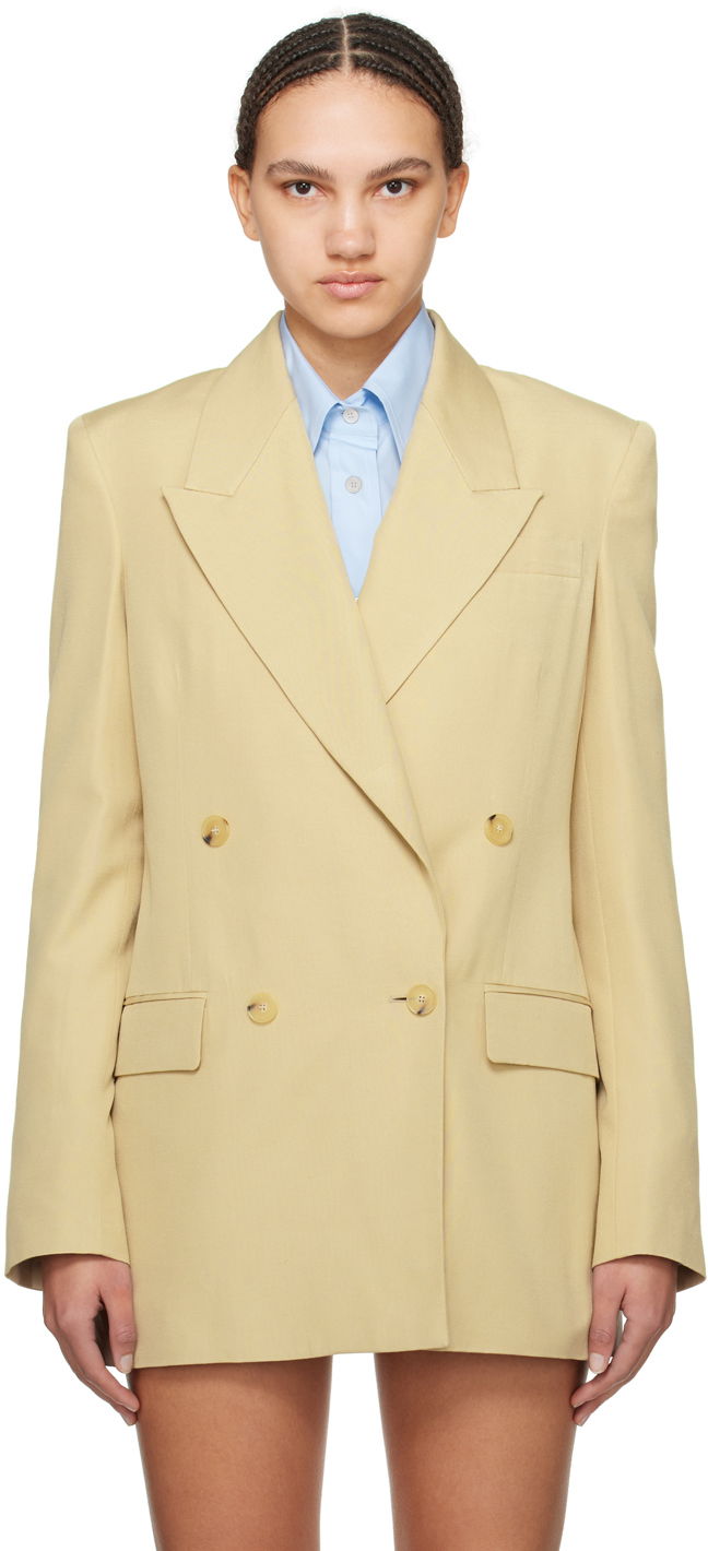 Jakna Stella McCartney Double-Breasted Blazer Žuta | 6500873DU701