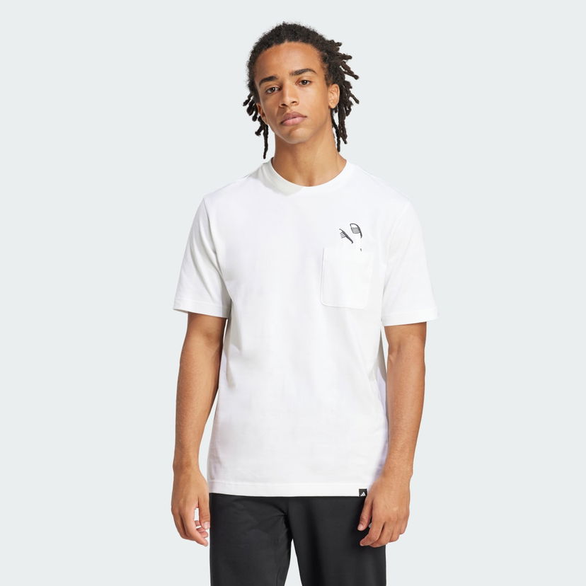 Majica kratkih rukava adidas Performance Lounge Slides Graphic Pocket Tee Bijela | JC5282