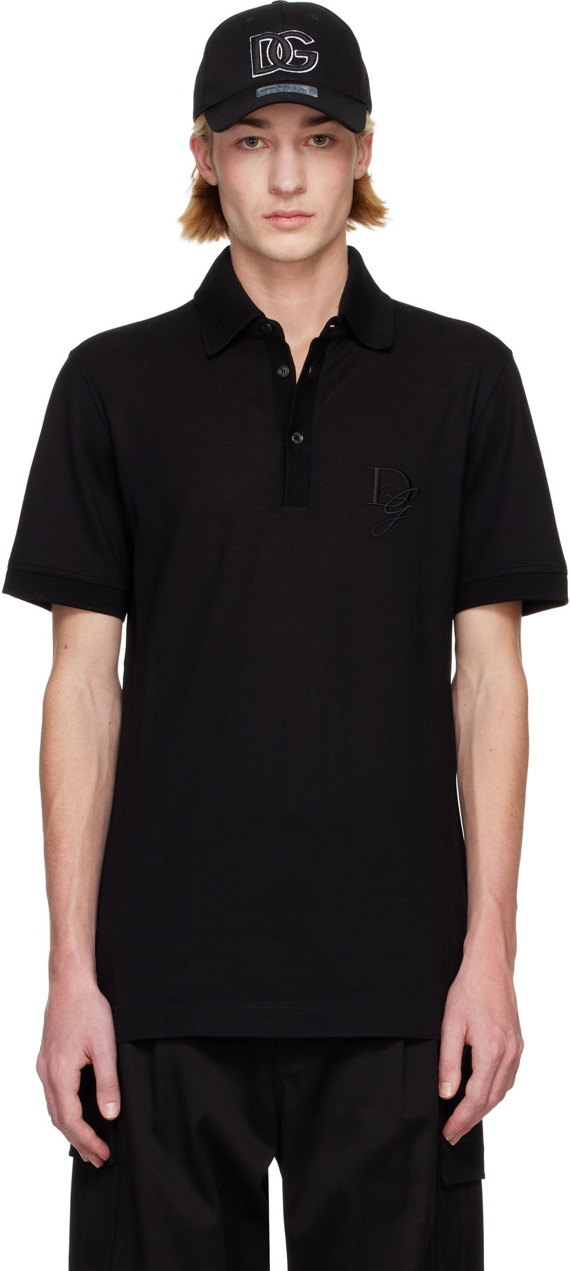 Polo majica Dolce & Gabbana DG Embroidery Polo Shirt Crna | G8SG0ZG7N4P