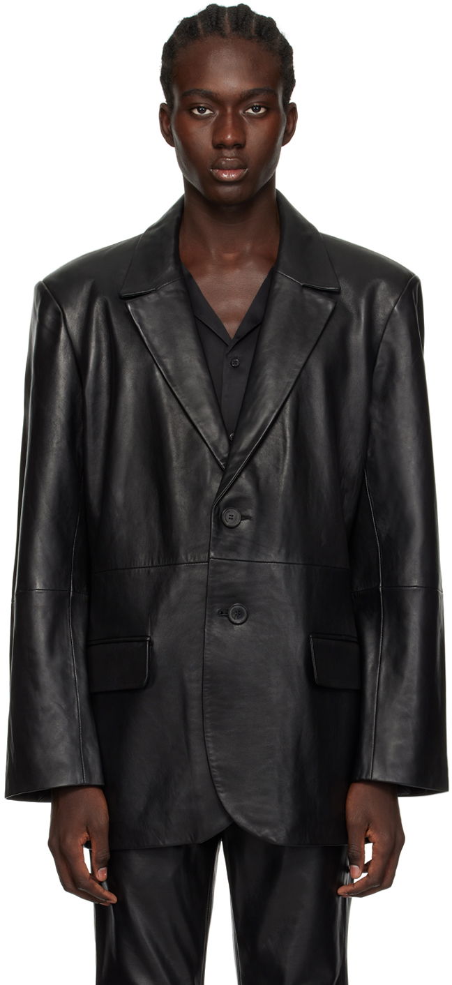 Kaputi Won Hundred Osaka Leather Blazer Crna | 2741-16014