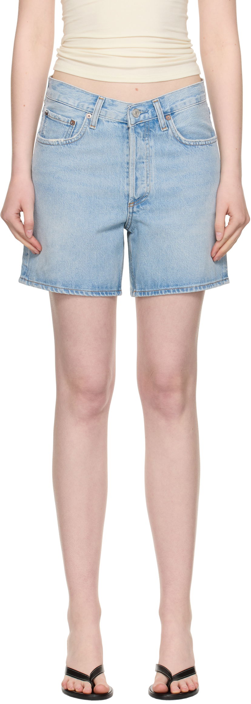 Kratke hlače AGOLDE AGOLDE V-Waist Denim Shorts Plava | A225-1535