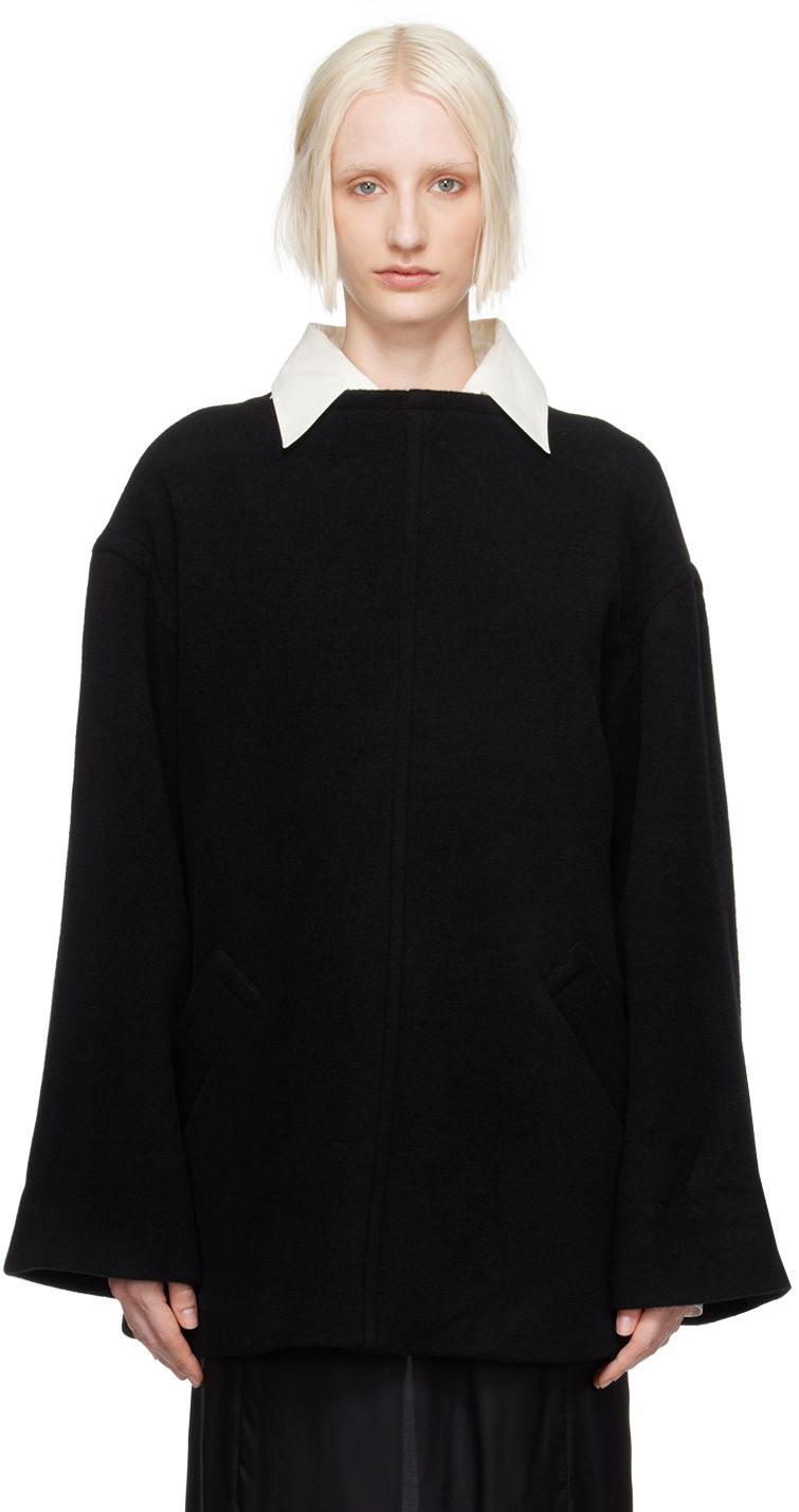 Majica kratkih rukava Maison Margiela MM6 Black Boat Neck Sweatshirt Crna | S52NH0013 M20020