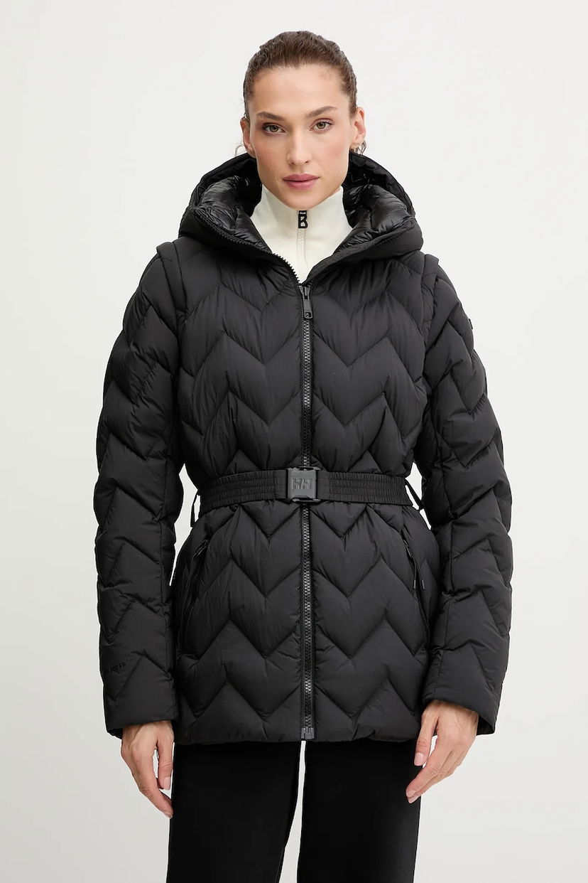 Pernata jakna Helly Hansen Hooded Belted Chevron Puffer Jacket WINTER BLISS Crna | 54457