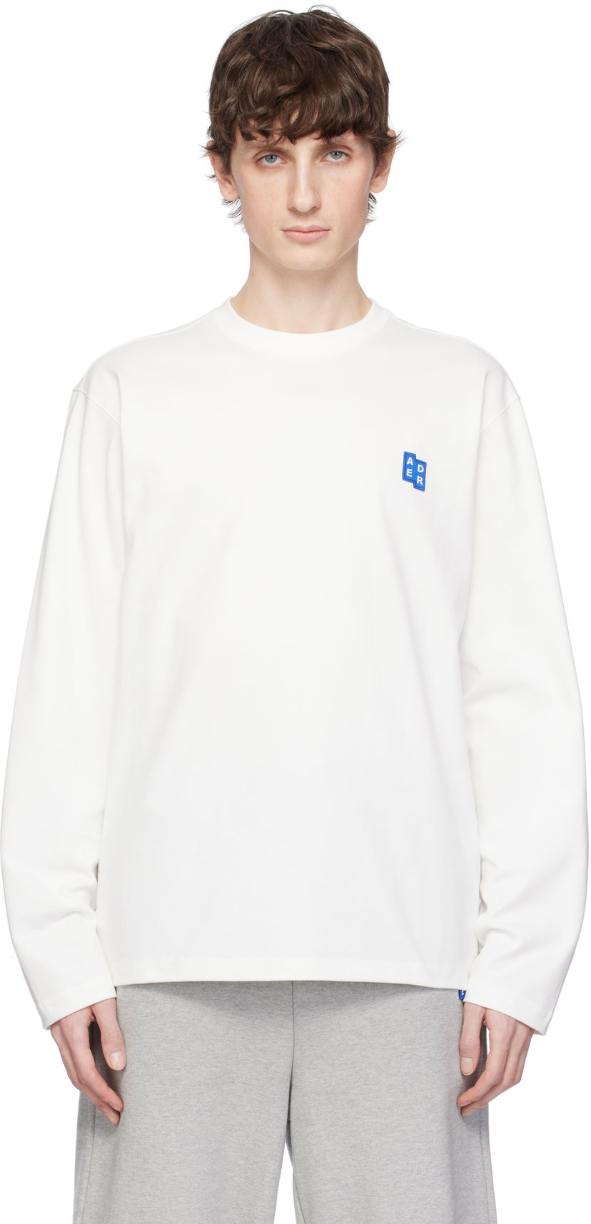 Džemper ADER ERROR ADER error Sig; TRS Tag 01 Long Sleeve T-Shirt Bijela | BO42FYTS0201OW