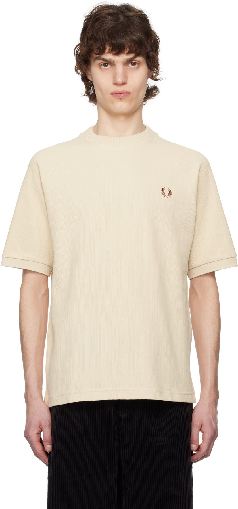 Majica kratkih rukava Fred Perry Fred Perry Ribbed Raglan Sleeve T-Shirt Bež | M8680