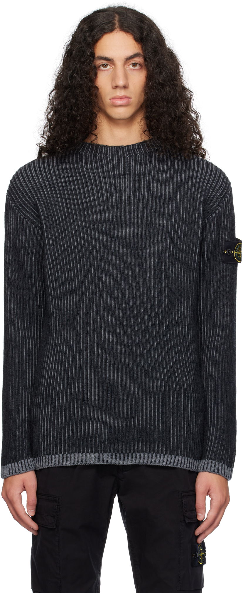 Džemper Stone Island Vanisé Full Rib RWS Wool Sweater by Stone Island Crna | 8115532C1