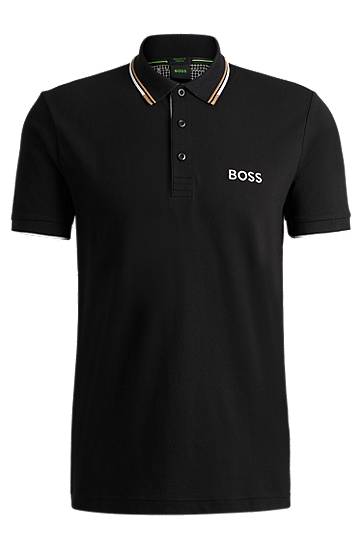 Polo majica BOSS BOSS Contrast Logo Polo Shirt Crna | 50469102