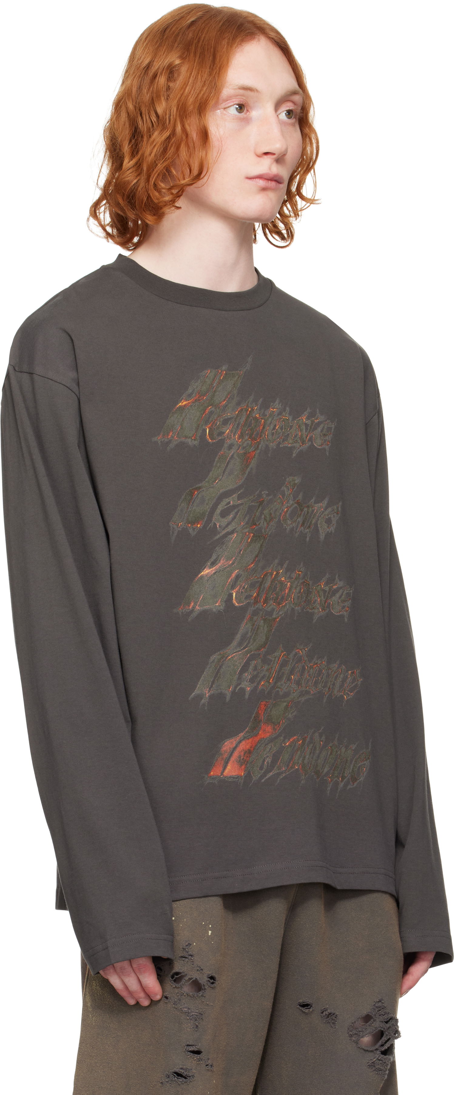 Majica kratkih rukava We11done We11done Spark Logo Long Sleeve T-Shirt Siva | WD-TT0-25-752-U-CH, 1