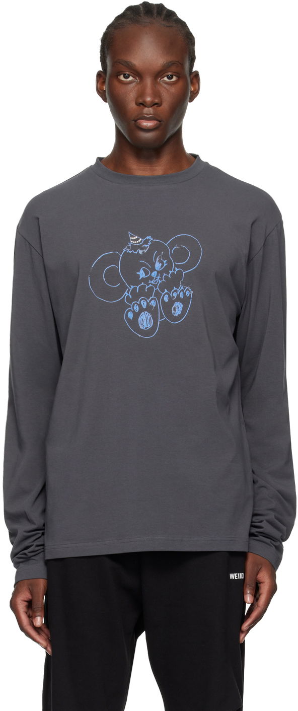 Majica kratkih rukava We11done Monster Long Sleeve Graphic T-Shirt Siva | WD-TT2-24-757-U-CH