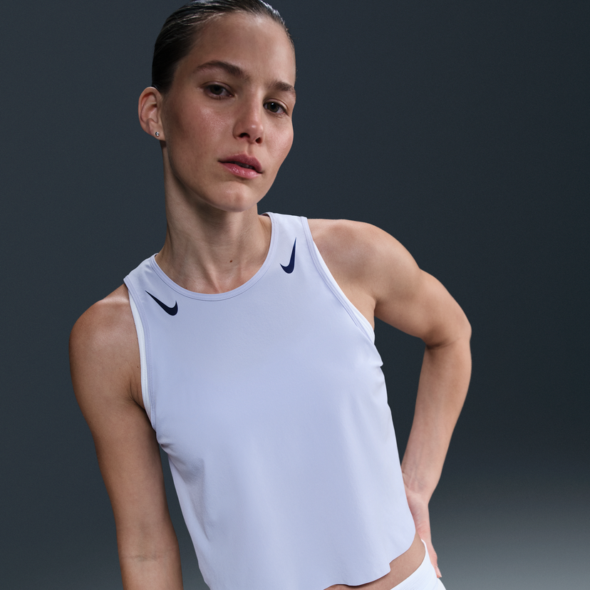 Majica bez rukava Nike Dri-FIT ADV AeroSwift Cropped Running Tank Ljubičasta | FN2713-057