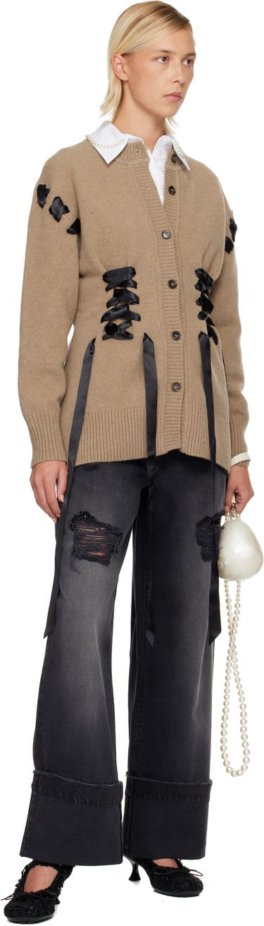 Džemper Simone Rocha Simone Rocha Sculpted Ribbon Corset Cardigan Bež | LMK8 0660, 3