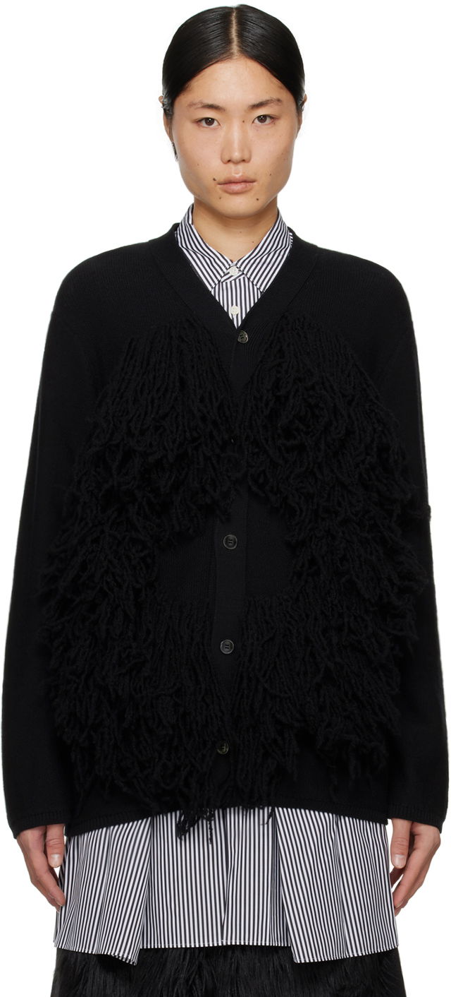 Džemper Comme des Garçons Fringe Cardigan Crna | PL-N006-051-1-2