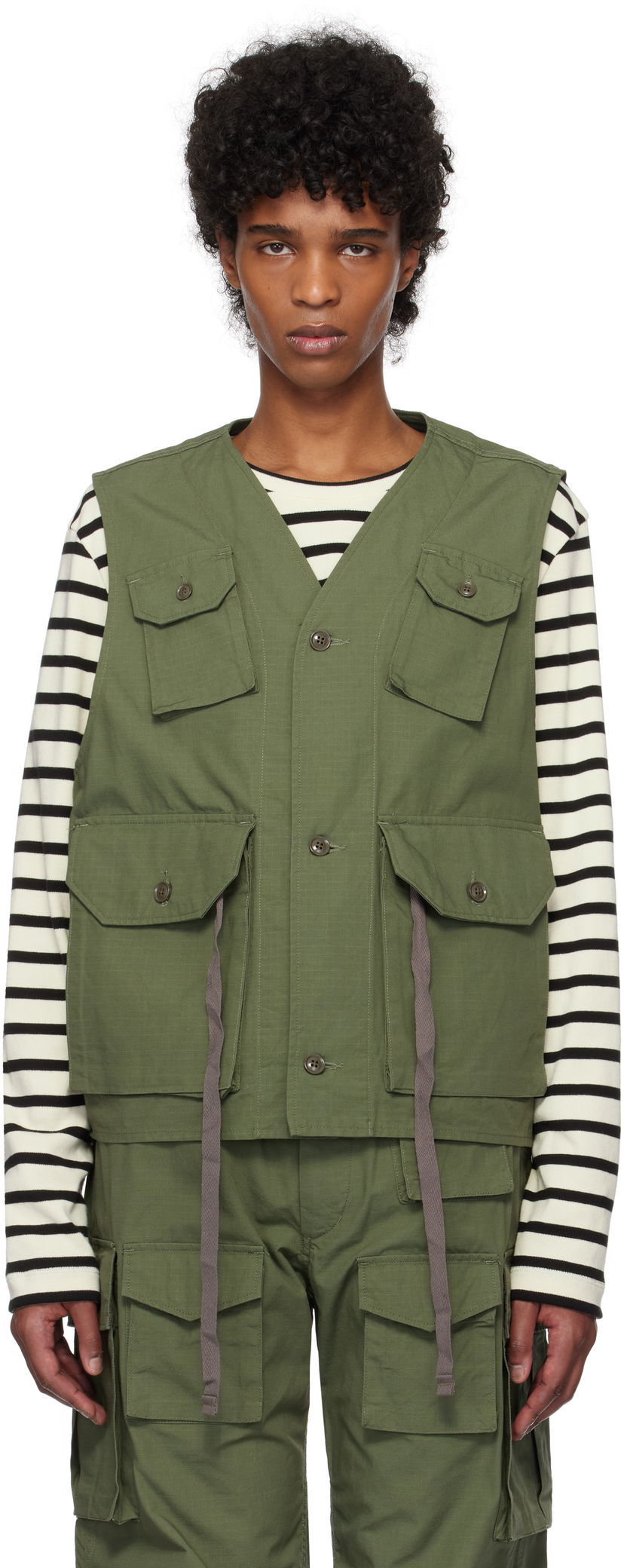 Prsluk Engineered Garments Engineered Garments C-1 Field Vest Zelena | 25S1C010