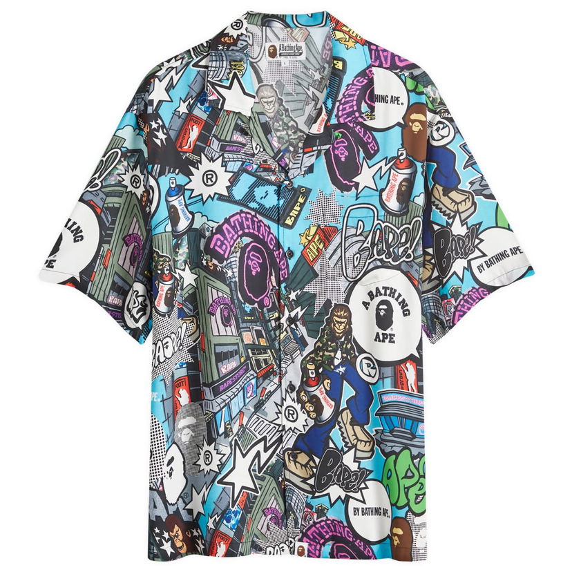 Košulja BAPE A Bathing Ape Comic Art Vacation Shirt Višebojno | 001SRK301304M-WHT