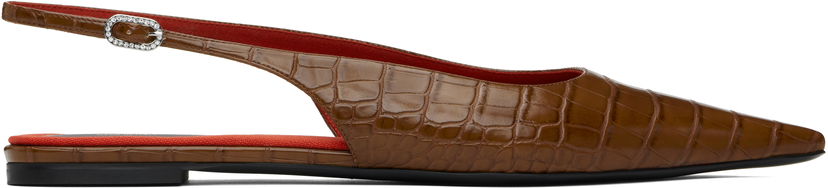 Tenisice i cipele Stella McCartney Elsa Slingback Ballerina Flats Smeđa | 810500AP0AU0
