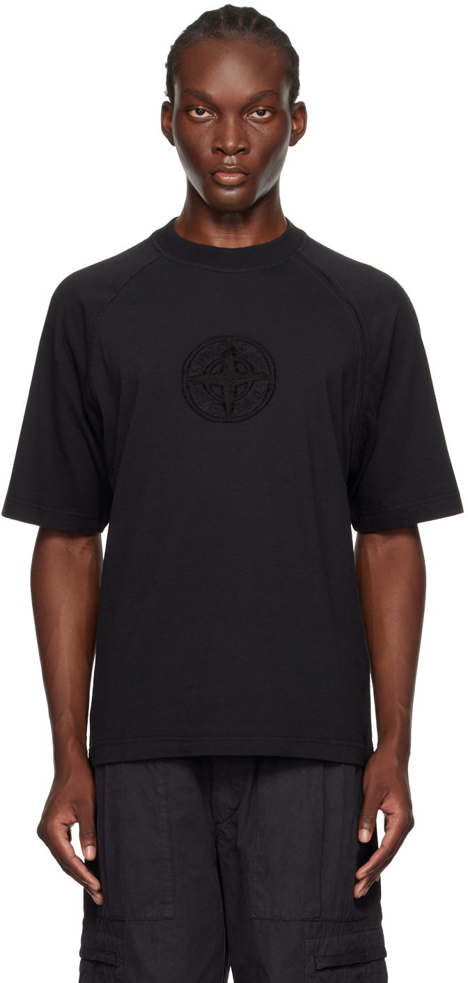 Majica kratkih rukava Stone Island Black Organic Cotton T-Shirt Crna | 8115201M1