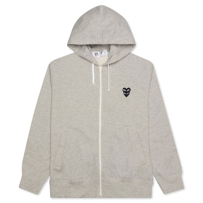 Dukserice Comme des Garçons Stacked Heart Zip Hoodie Siva | AZ-T302-051-1 / P1T302-1