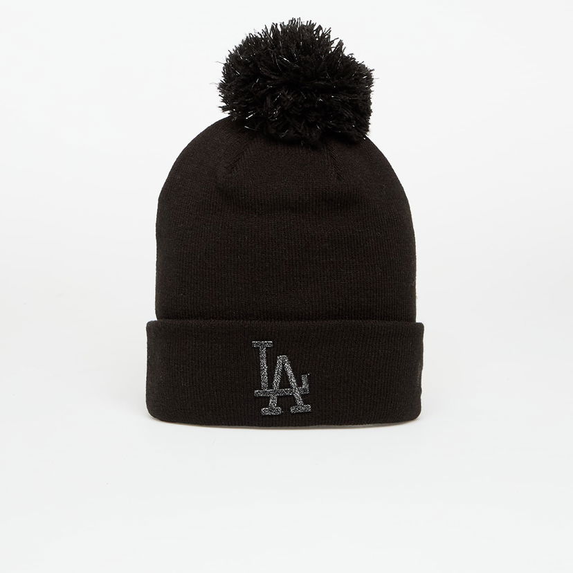 Kapica New Era Los Angeles Dodgers MLB Knit Medium Metallic Bobble Beanie Crna | 60691350