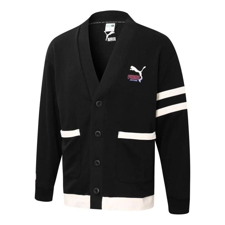 Džemper Puma Striped Trim Cardigan Crna | 537517-01