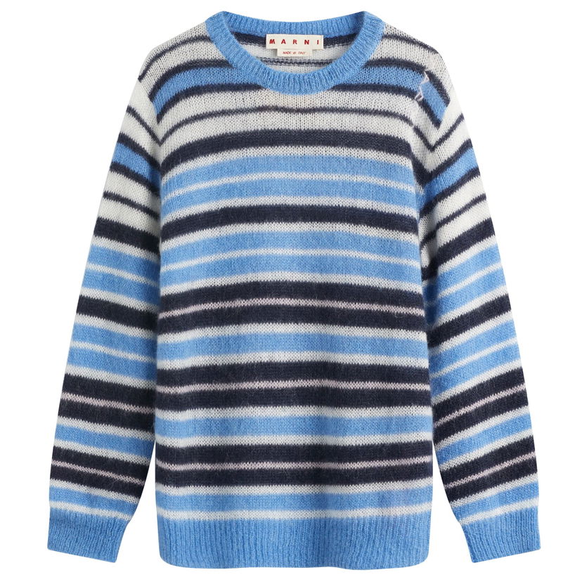 Džemper Marni Marni Men's Striped Mohair Crew Knit Plava | GCMG0435Q0-UFU178-STB26