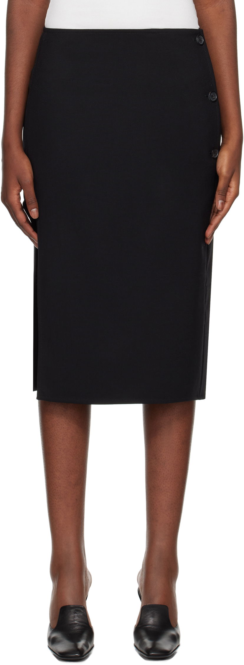 Suknja Courrèges Oblique Tailored Midi Skirt Crna | 424CJU196WO0113