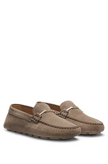 Odjeća i dodaci BOSS Suede Moccasins with Driver Outsole Bež | 50548657