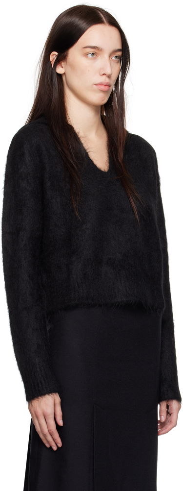 Džemper Loulou de Saison Loulou de Saison Ambrose Cropped Collared Sweater Siva | AMBROSE, 4