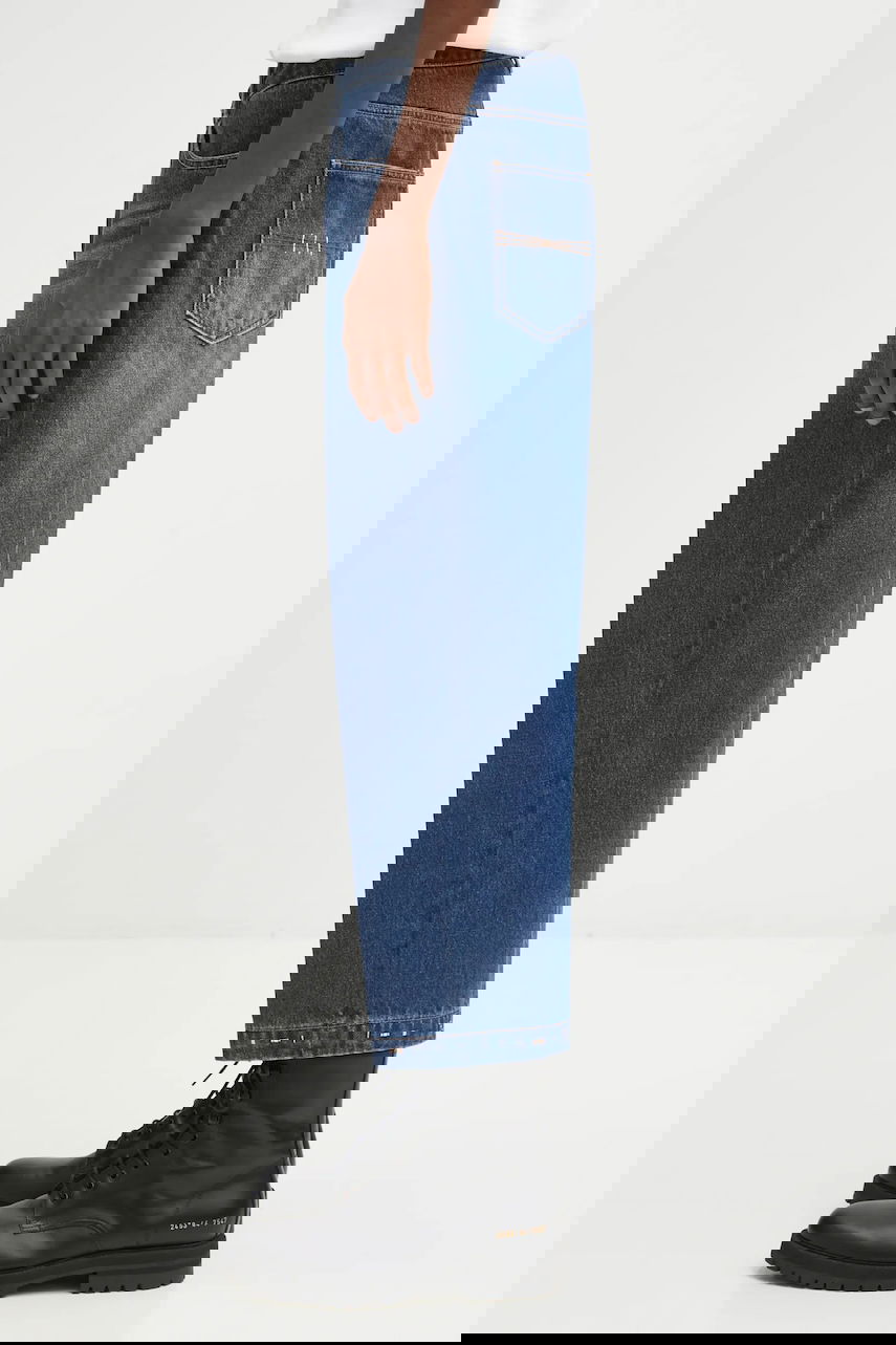 Jeans ADER ERROR Ader Error DENIM Cropped Wide-Leg Jeans with Front Seam and Embellished Hem Plava | BO01FWJE0112BL, 1