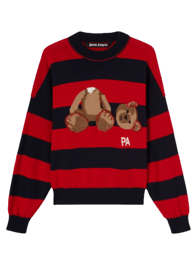 Džemper Palm Angels Bear Striped Sweater Crvena | PMHE007S22KNI0014660