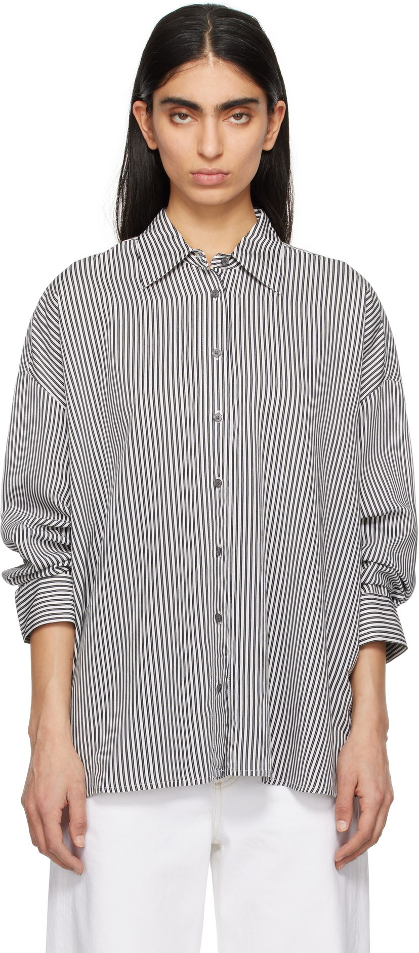 Košulja AGOLDE AGOLDE Roux Striped Button-Down Shirt Bijela | A7354-1790