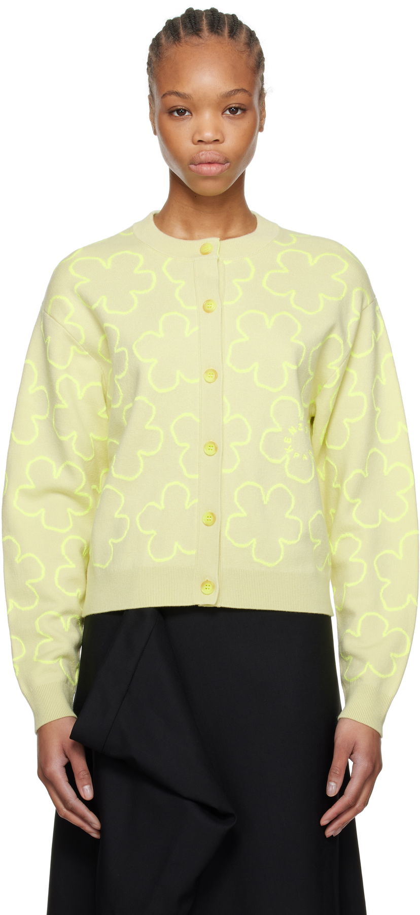 Džemper KENZO Kenzo Paris 'Hana Dots' Embroidered Cardigan Žuta | FF52CA4783CP