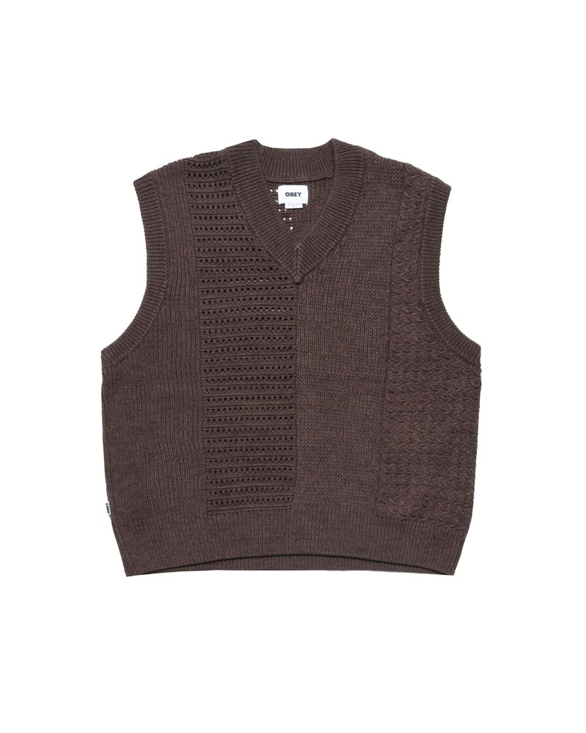 Džemper OBEY Obey Garret Knitted Sweater Vest Smeđa | 151000097-JVA