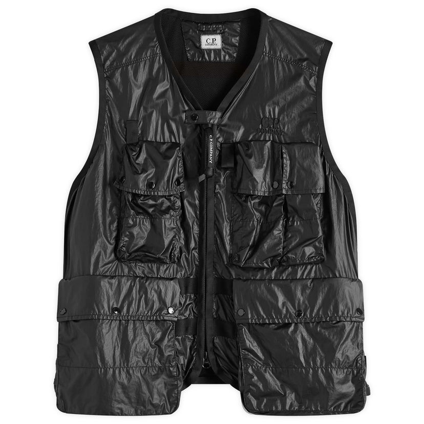 Prsluk C.P. Company CS II Multipocket Logo Vest, Size Large Crna | 18CMVE009A-110030G-999