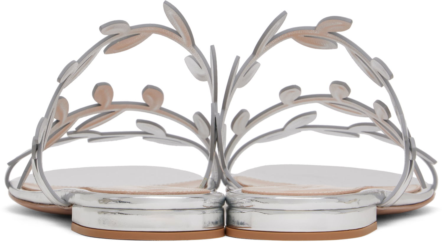 Tenisice i cipele Gianvito Rossi Flavia 05 Leaf Detail Slide Sandals Metalik | G15680-05RIC-MET, 1