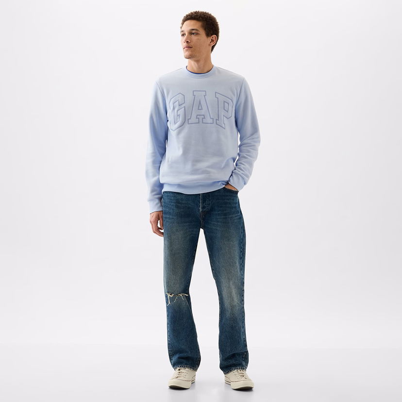 Dukserice GAP Logo Crewneck Sweatshirt Bicoastal Blue Plava | 427434-19