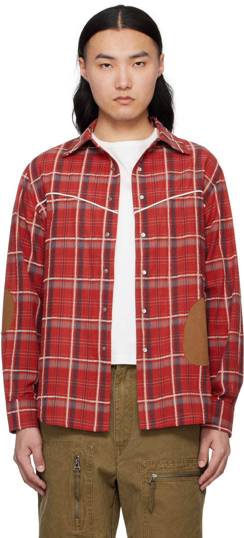Košulja Andersson Bell Andersson Bell Noah Patch Check Shirt Crvena | atb1238m