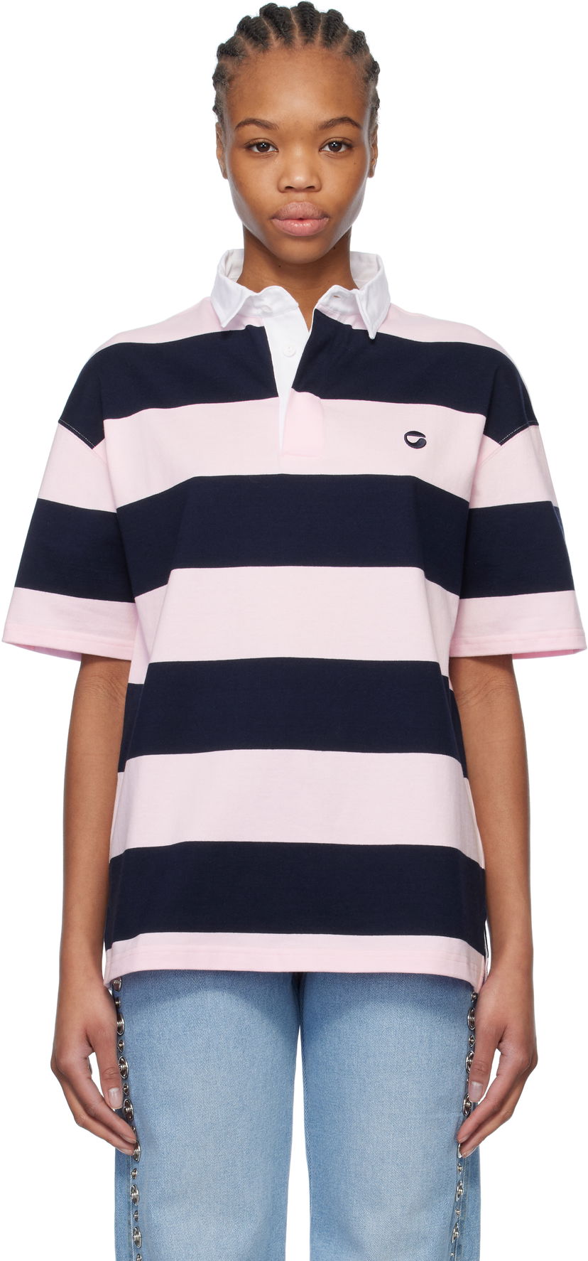 Polo majica Coperni Coperni Striped Rugby Polo Ružičasta | COPJS117F5026