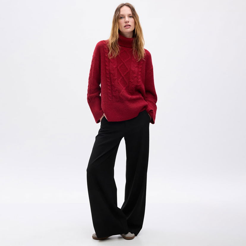 Džemper GAP Sweater Tneck Cable Sled XXS Crvena | 815134-01