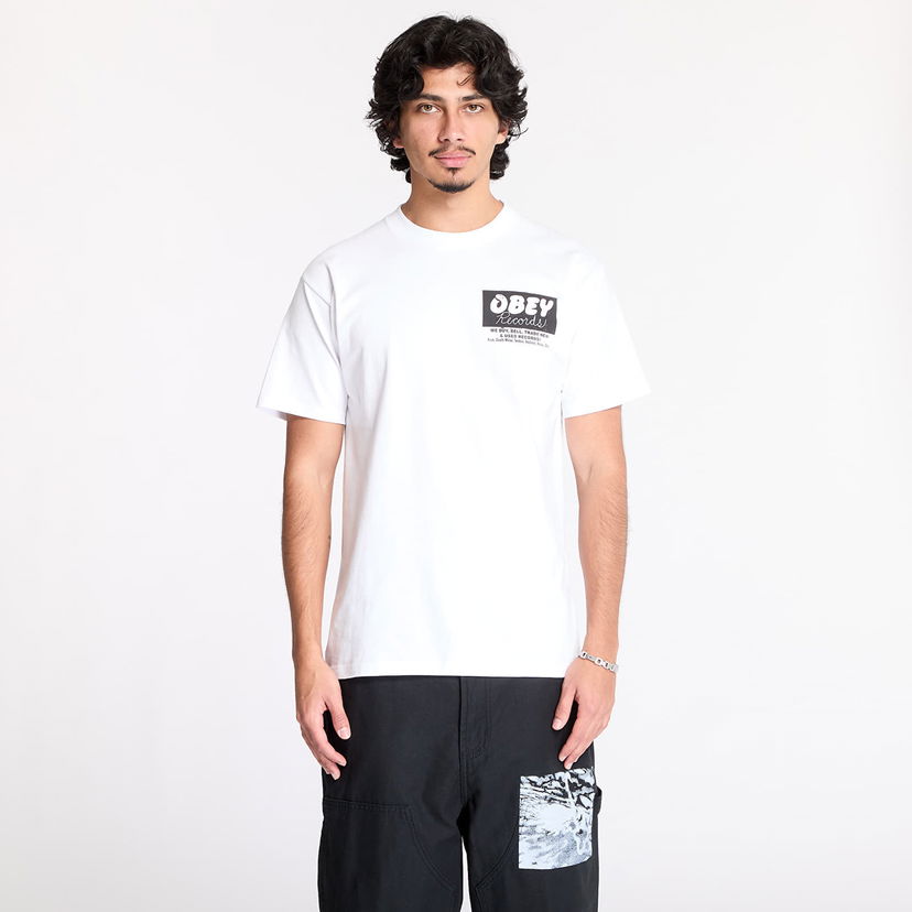 Majica kratkih rukava OBEY Records T-Shirt White Bijela | 165263981-WHT