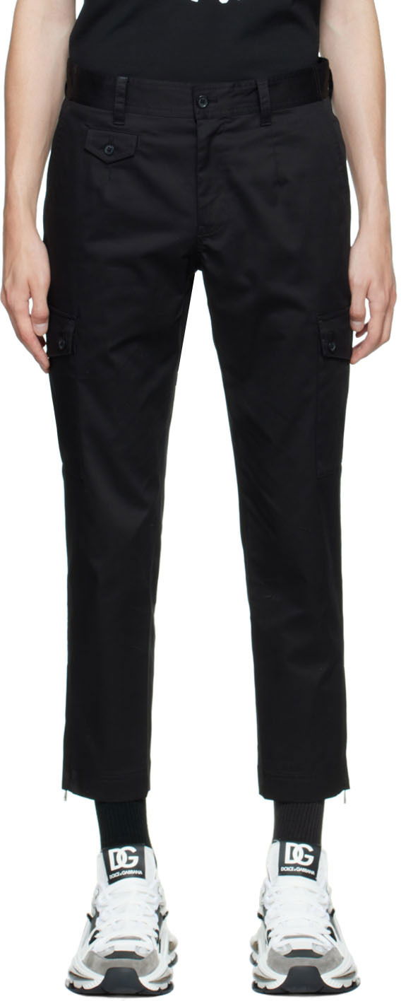 Cargo hlače Dolce & Gabbana Black Cotton Cargo Pants Crna | GWR2ATGF093