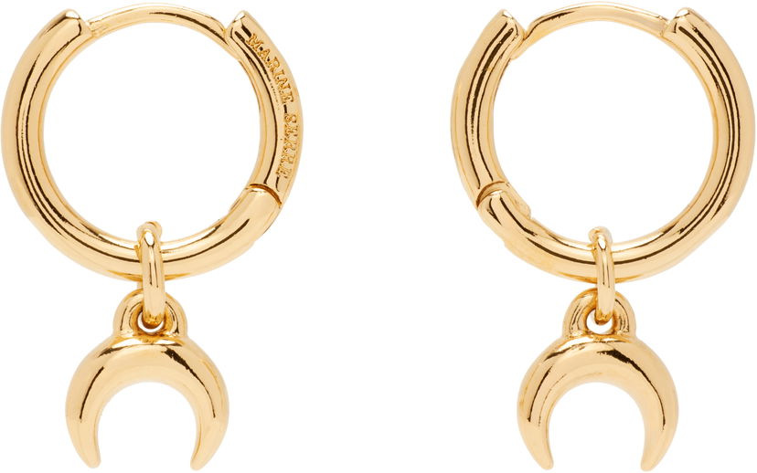 Naušnice Marine Serre Moon Mini Hoop Crescent Earrings Metalik | UJW078ARMET0003